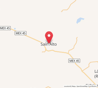 Map of Sain Alto, Zacatecas