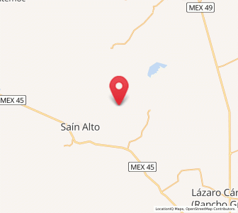 Map of Sain Bajo, Zacatecas
