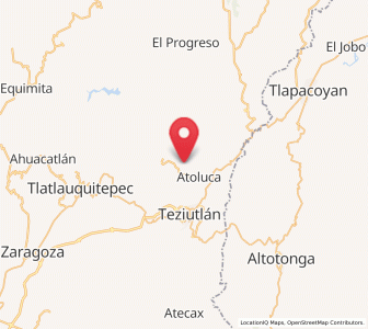 Map of San Acateno, Puebla