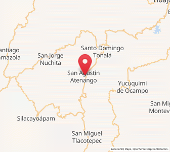 Map of San Agustín Atenango, Oaxaca