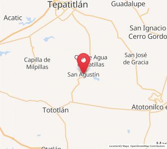 Map of San Agustín, Jalisco