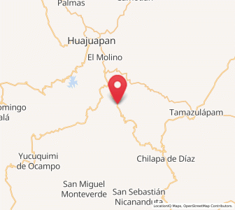 Map of San Andrés Dinicuiti, Oaxaca