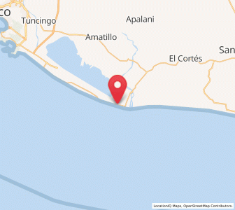 Map of San Andrés Playa Encantada (El Podrido), Guerrero