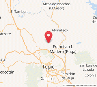 Map of San Andrés, Nayarit