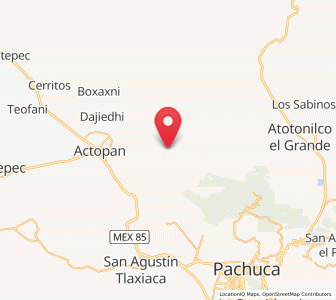 Map of San Andrés Tianguistengo, Hidalgo