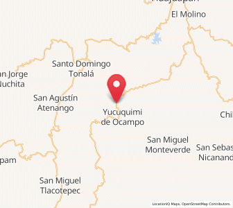Map of San Andrés Yutatío, Oaxaca
