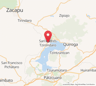 Map of San Andrés Ziróndaro, Michoacán