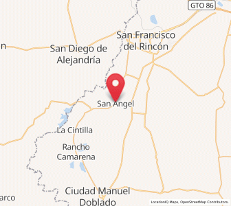 Map of San Ángel, Guanajuato