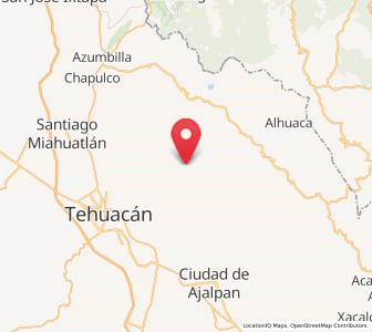 Map of San Antonio Cañada, Puebla