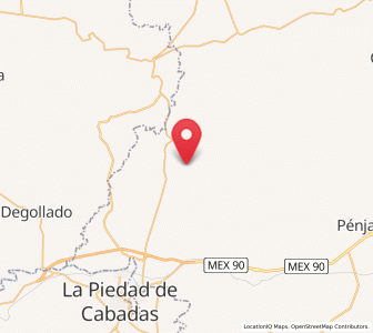 Map of San Antonio de Aceves, Guanajuato