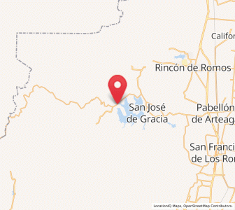 Map of San Antonio de los Ríos, Aguascalientes