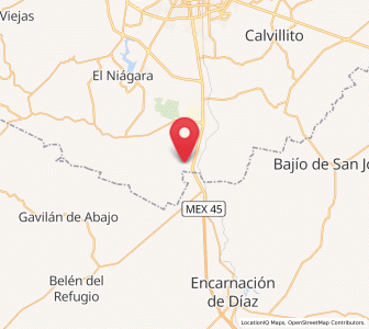 Map of San Antonio de Peñuelas, Aguascalientes