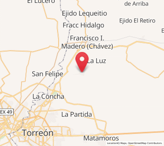 Map of San Antonio del Coyote, Coahuila