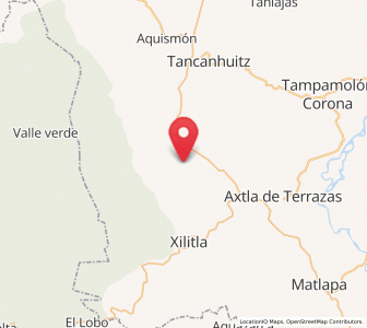 Map of San Antonio Huitzquilico (Barrio Centro), San Luis Potosí