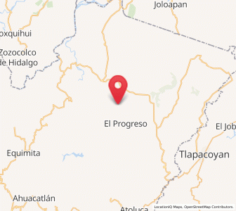 Map of San Antonio Metzonapa, Puebla