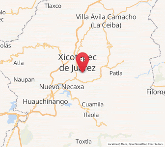 Map of San Antonio Ocopetlatlán, Puebla