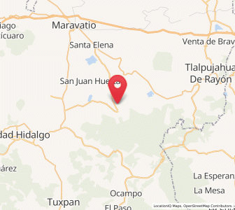 Map of San Antonio Primera Fracción, Michoacán