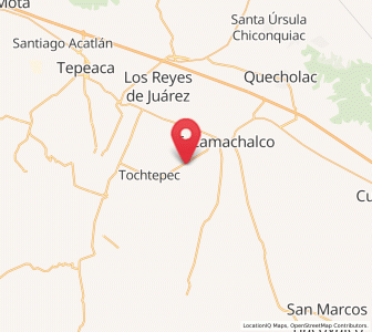 Map of San Antonio Tecolco, Puebla