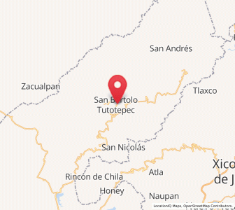 Map of San Bartolo Tutotepec, Hidalgo
