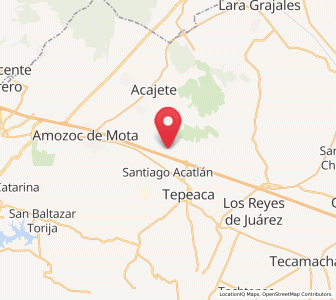 Map of San Bartolomé Hueyapan, Puebla