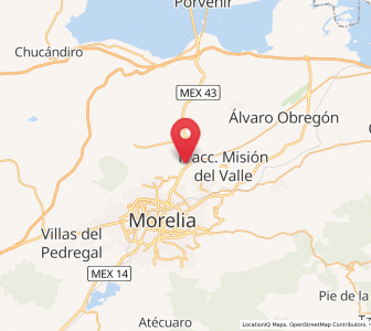 Map of San Bernabé de las Canteras, Michoacán