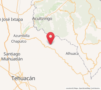 Map of San Bernardino Lagunas, Puebla