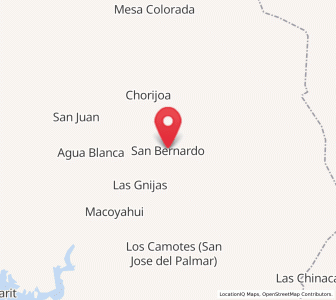 Map of San Bernardo, Sonora