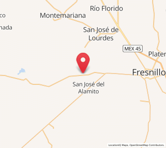 Map of San Cristóbal, Zacatecas