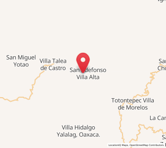 Map of San Cristóbal Lachirioag, Oaxaca