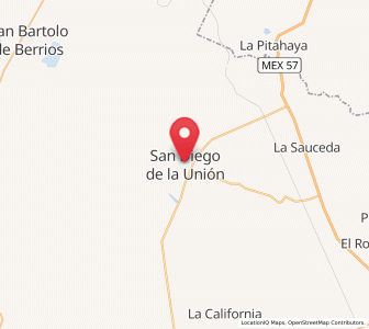 Map of San Diego de la Unión, Guanajuato