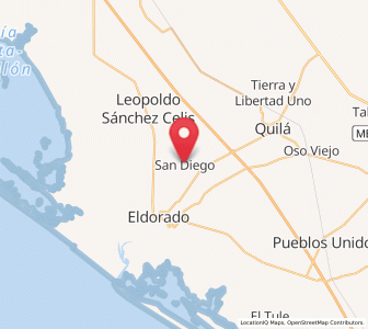 Map of San Diego, Sinaloa