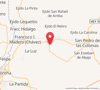 Map of San Francisco de Arriba, Coahuila