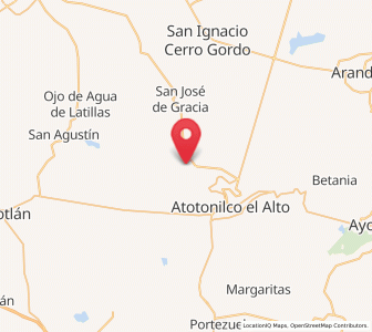 Map of San Francisco de Asís, Jalisco