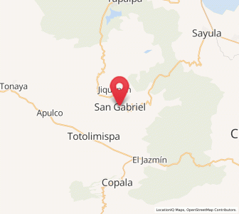 Map of San Gabriel, Jalisco