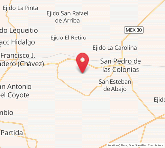 Map of San Ignacio, Coahuila