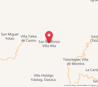Map of San Ildefonso Villa Alta, Oaxaca