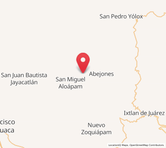Map of San Isidro Aloápam, Oaxaca
