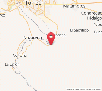 Map of San Isidro, Coahuila