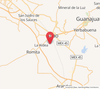 Map of San Isidro del Arenal, Guanajuato