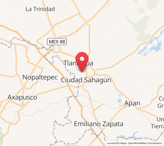 Map of San Isidro, Hidalgo