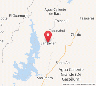 Map of San Javier, Sinaloa