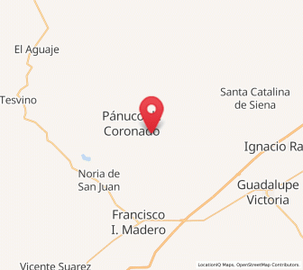 Map of San José Avino, Durango