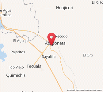 Map of San José de Gracia, Nayarit