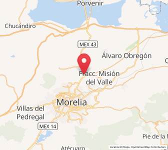 Map of San José de la Trinidad, Michoacán