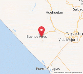 Map of San José de los Llanos, Chiapas