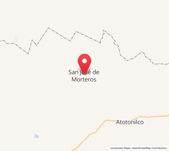 Map of San José de Morteros, Zacatecas
