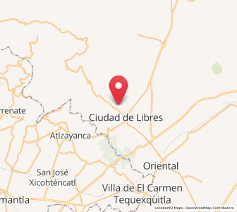 Map of San José la Libertad, Puebla