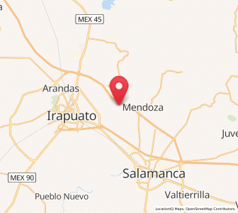 Map of San José Temascatío, Guanajuato