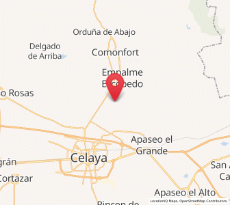 Map of San Juan de la Vega, Guanajuato