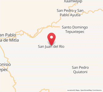 Map of San Juan del Río, Oaxaca